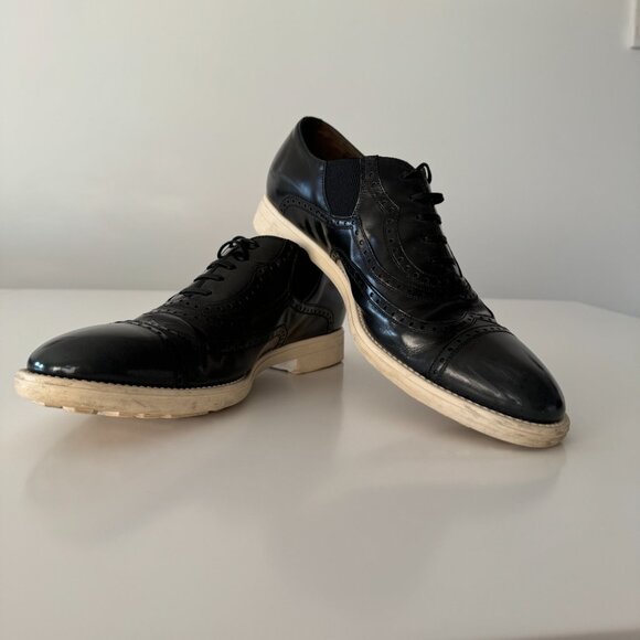 Dolce and Gabbana Black Brogue Leather Milano Oxfords, Size 10 main image 13